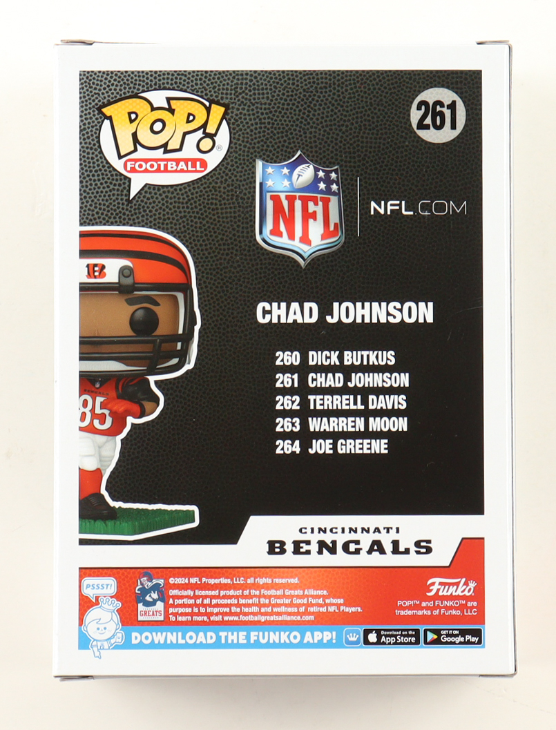 Chad Johnson Signed Bengals #261 Funko Pop! Vinyl Figure (Beckett) at PristineAuction.com Chad Johnson Signed Bengals #261 Funko Pop! Vinyl Figure (Beckett) at PristineAuction.com