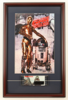 1980 Italian "Star Wars: The Empire Strikes Back" Custom Framed Print Display with Original 1980 Film Cell with Hologram at PristineAuction.com