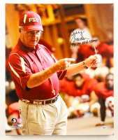 Bobby Bowden Signed Florida State Seminoles Canvas Photo Inscribed "'93-'99 Natl Champs" (PSA) at PristineAuction.com