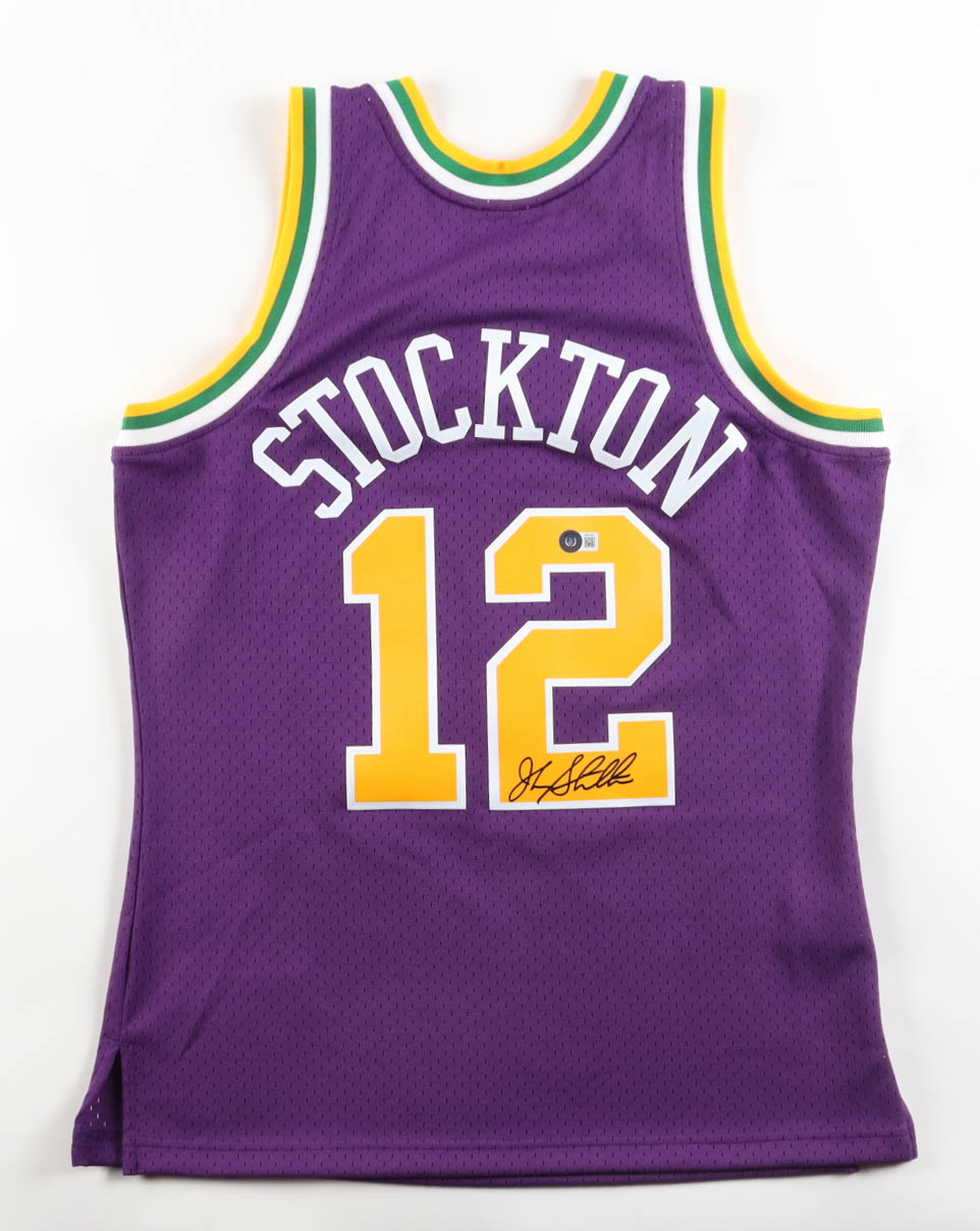 John Stockton Signed Jazz Authentic Mitchell & Ness Authentic Jersey (Beckett) at PristineAuction.com John Stockton Signed Jazz Authentic Mitchell & Ness Authentic Jersey (Beckett) at PristineAuction.com