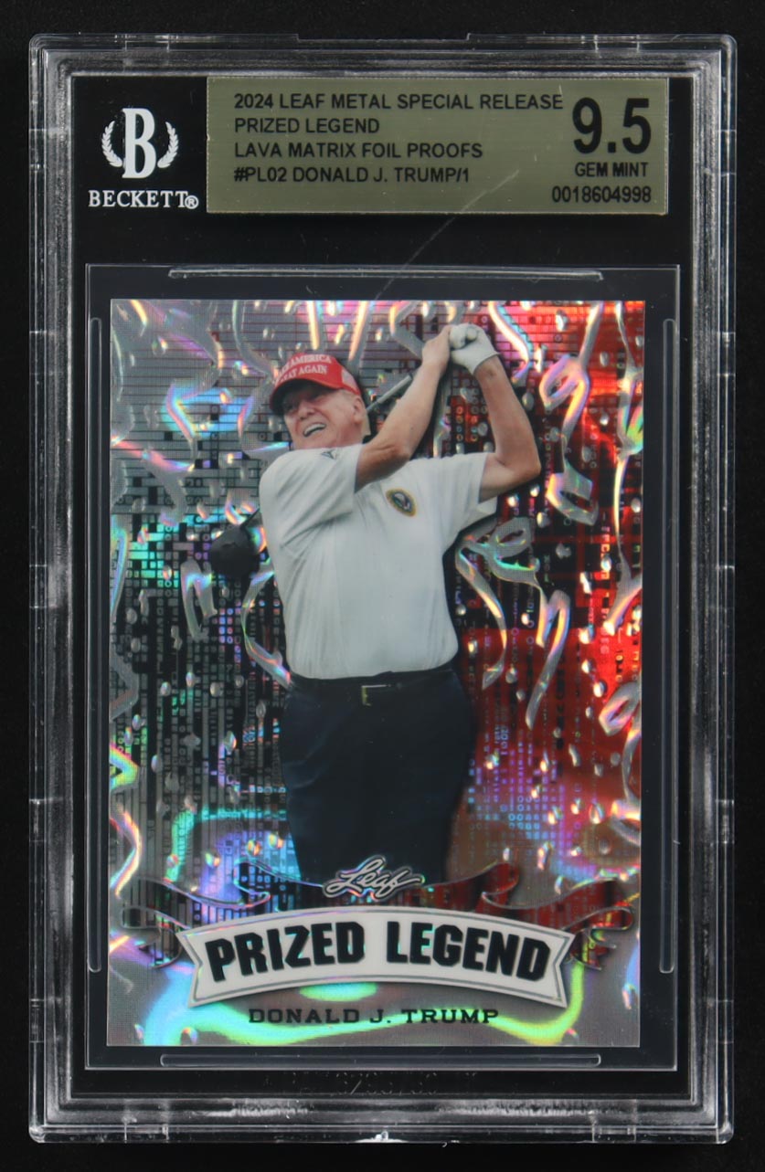 Donald J. Trump 2024 Leaf Metal Special Release Prized Legend Matrix ...