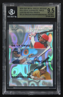 Elly De La Cruz / Bo Jackson / Rickey Henderson 2024 Leaf Metal Special Release Exclusive Legends Ed. Triple Lava Silver Foil Proofs (BGS 9.5) at PristineAuction.com
