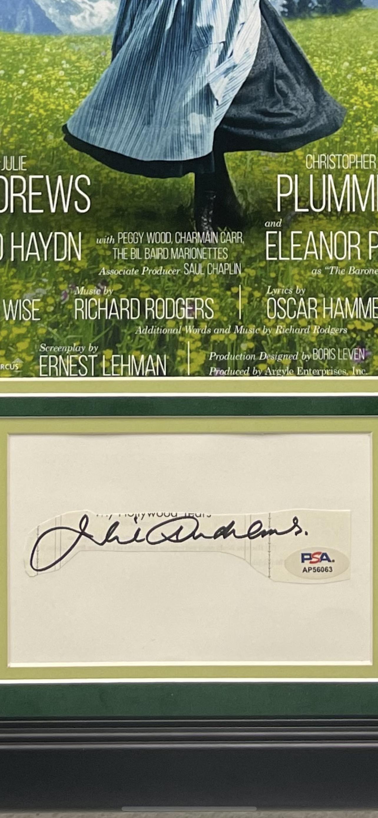 Julie Andrews Signed "The Sound of Music" Custom Framed Cut Display (PSA) at PristineAuction.com Julie Andrews Signed "The Sound of Music" Custom Framed Cut Display (PSA) at PristineAuction.com