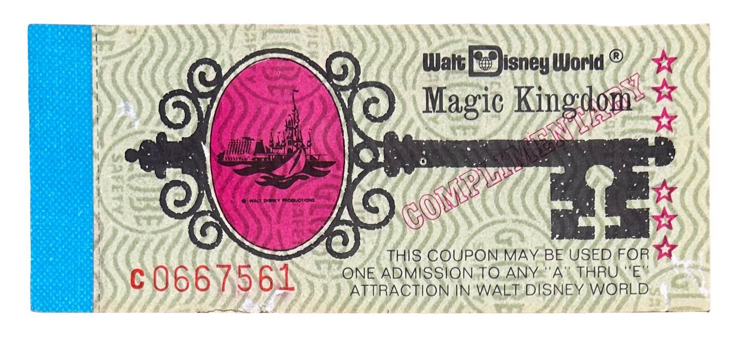 Vintage Disney World Ticket Book with (5) Tickets at PristineAuction.com Vintage Disney World Ticket Book with (5) Tickets at PristineAuction.com