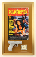 "Pulp Fiction" Custom Framed Photo Display with Prop Pistol, & Prop Money Stack at PristineAuction.com
