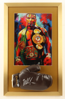 Mike Tyson Signed Custom Framed Boxing Glove Display with Art Print (PSA & Tyson) at PristineAuction.com