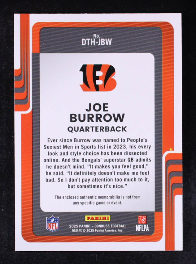 Joe Burrow 2025 Donruss Threads #10 at PristineAuction.com Joe Burrow 2025 Donruss Threads #10 at PristineAuction.com
