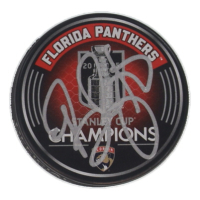 Bill Zito Signed Panthers 2025 Stanley Cup Champions Logo Hockey Puck (JSA) at PristineAuction.com