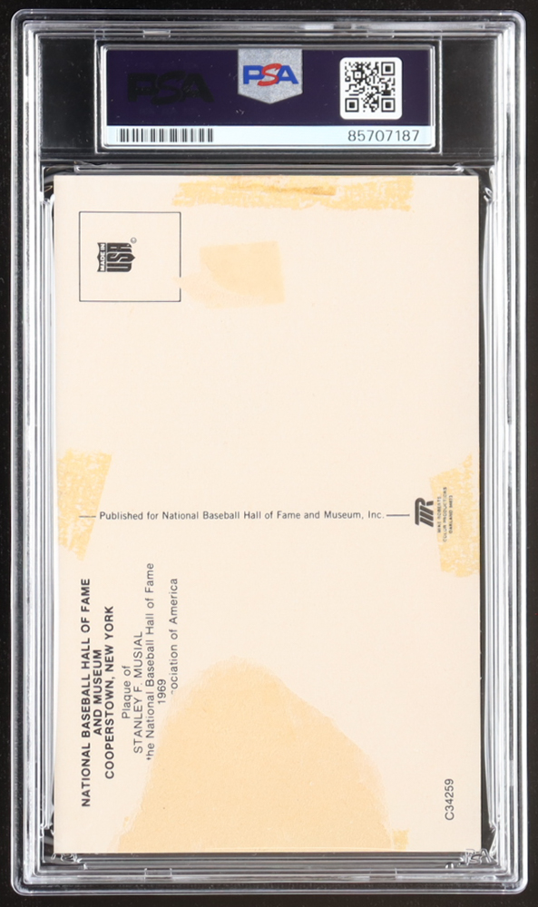 Stan Musial Signed Hall of Fame Plaque Postcard (PSA) at PristineAuction.com Stan Musial Signed Hall of Fame Plaque Postcard (PSA) at PristineAuction.com