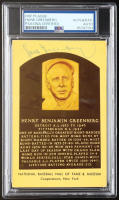 Hank Greenberg Signed Hall of Fame Plaque Postcard (PSA) at PristineAuction.com
