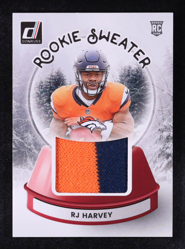 RJ Harvey 2025 Donruss Rookie Holiday Sweaters #34 RC at PristineAuction.com RJ Harvey 2025 Donruss Rookie Holiday Sweaters #34 RC at PristineAuction.com