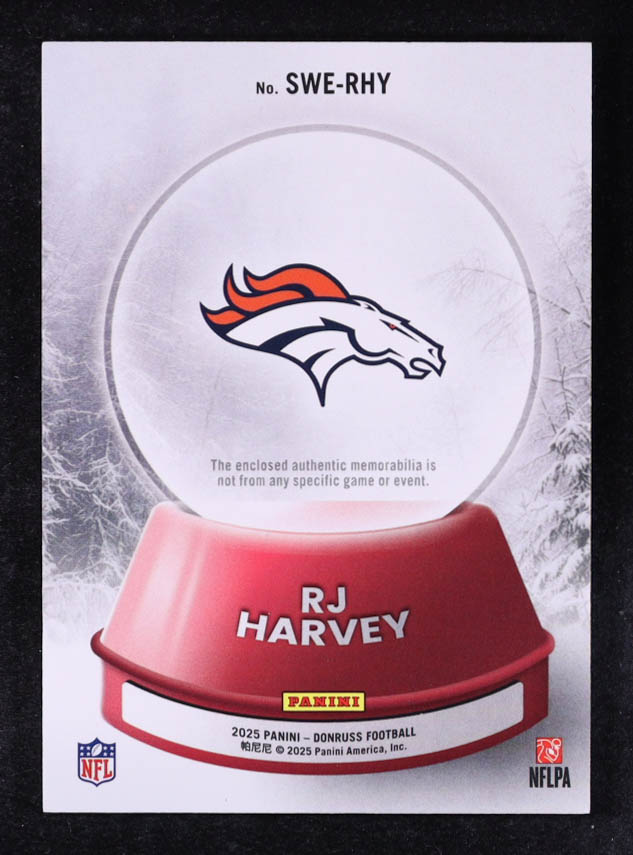 RJ Harvey 2025 Donruss Rookie Holiday Sweaters #34 RC at PristineAuction.com RJ Harvey 2025 Donruss Rookie Holiday Sweaters #34 RC at PristineAuction.com