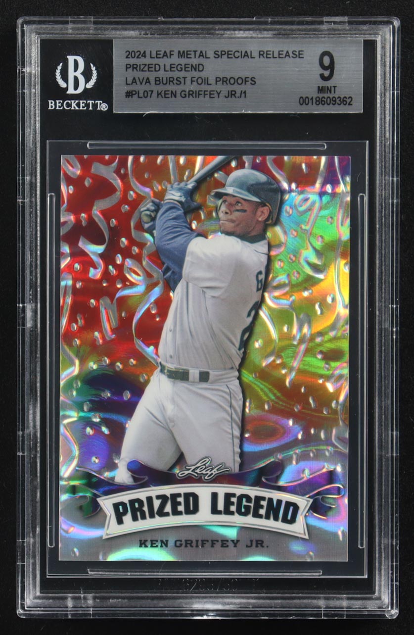 Ken Griffey Jr. 2024 Leaf Metal Special Release Prized Legend Burst Foil Proofs #PL-07 (BGS 9) at PristineAuction.com Ken Griffey Jr. 2024 Leaf Metal Special Release Prized Legend Burst Foil Proofs #PL-07 (BGS 9) at PristineAuction.com
