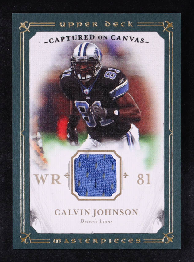 Calvin Johnson 2008 UD Masterpieces Captured on Canvas Jerseys #CC6 at PristineAuction.com Calvin Johnson 2008 UD Masterpieces Captured on Canvas Jerseys #CC6 at PristineAuction.com