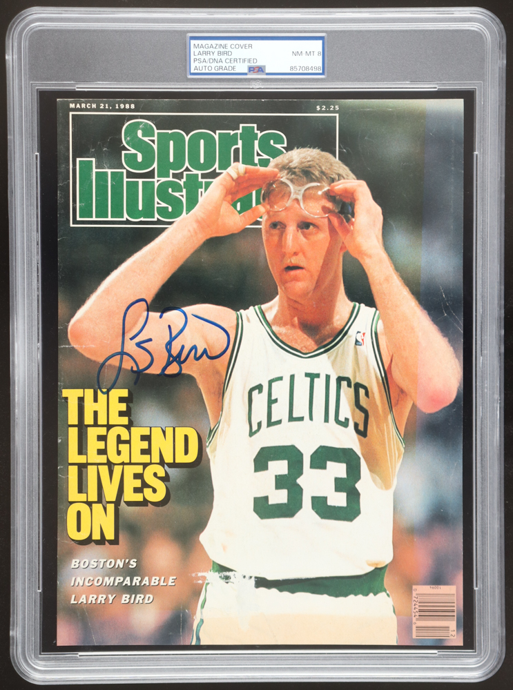 Larry Bird Signed 1988 Sports Illustrated Magazine Cover (PSA Auto 8) at PristineAuction.com Larry Bird Signed 1988 Sports Illustrated Magazine Cover (PSA Auto 8) at PristineAuction.com
