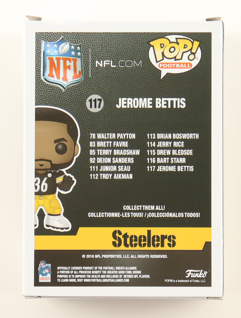 Jerome Bettis Signed "Steelers" #117 Funko Pop! Vinyl Figure (Bettis) at PristineAuction.com Jerome Bettis Signed "Steelers" #117 Funko Pop! Vinyl Figure (Bettis) at PristineAuction.com