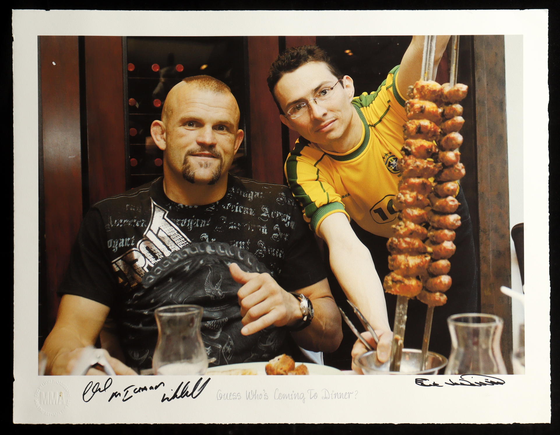 Chuck "Iceman" Liddell Signed "Guess Who’s Coming to Dinner" Art Giclee by Eric Williams (Beyond The Cage) at PristineAuction.com Chuck "Iceman" Liddell Signed "Guess Who’s Coming to Dinner" Art Giclee by Eric Williams (Beyond The Cage) at PristineAuction.com