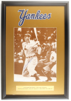 Joe DiMaggio Signed Custom Framed Photo Display with Yankees Jersey Patch (JSA) at PristineAuction.com