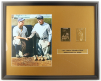 "1927 Yankees Murderers Row" Custom Framed Photo with Set of (2) Babe Ruth & Lou Gehrig 23Kt Gold Cards at PristineAuction.com