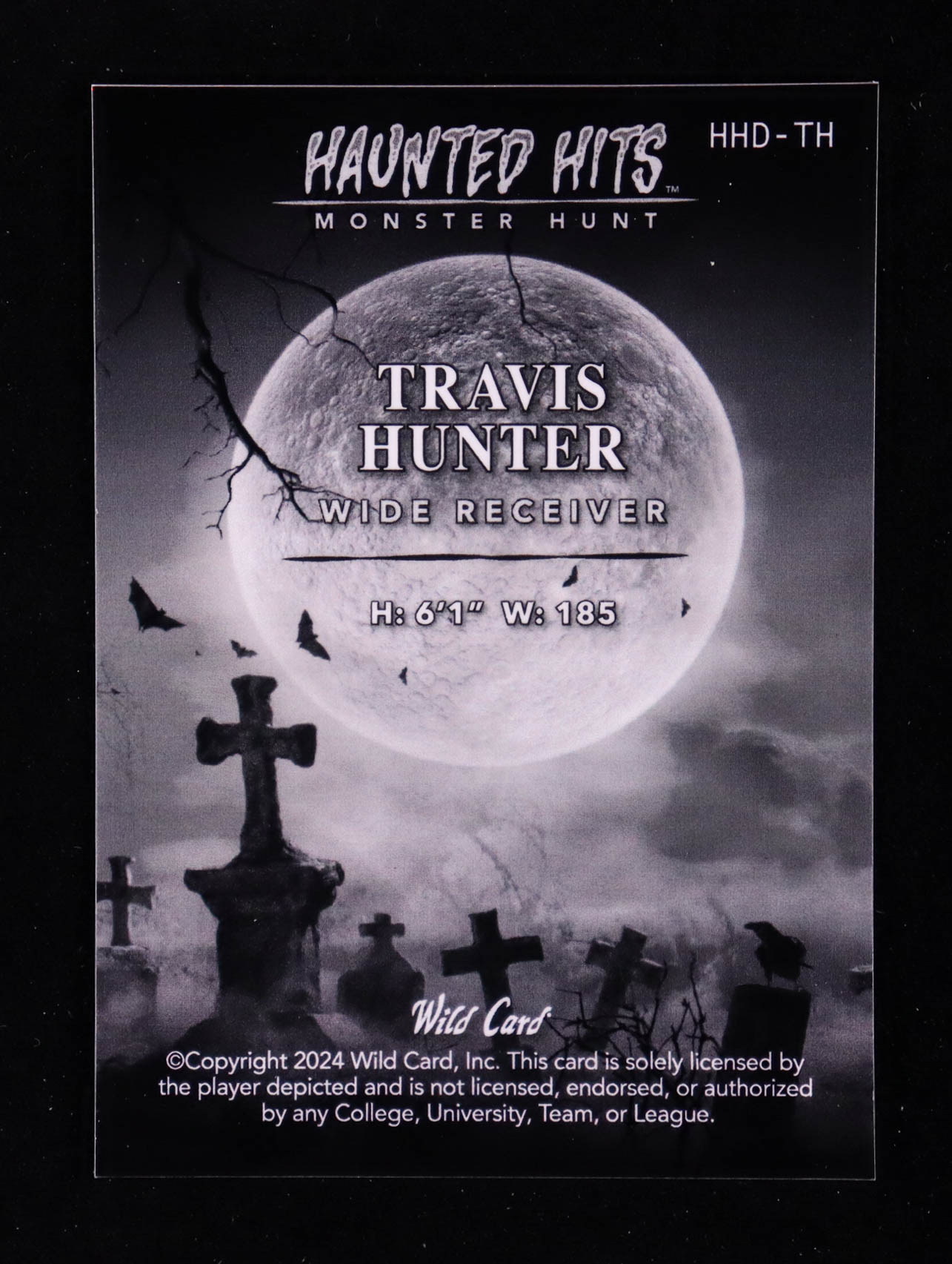 Travis Hunter 2024 Wild Card Haunted Hits Monster Hunt Dracula Silver Donut Circles #HHD-TH #3/5 RC at PristineAuction.com Travis Hunter 2024 Wild Card Haunted Hits Monster Hunt Dracula Silver Donut Circles #HHD-TH #3/5 RC at PristineAuction.com
