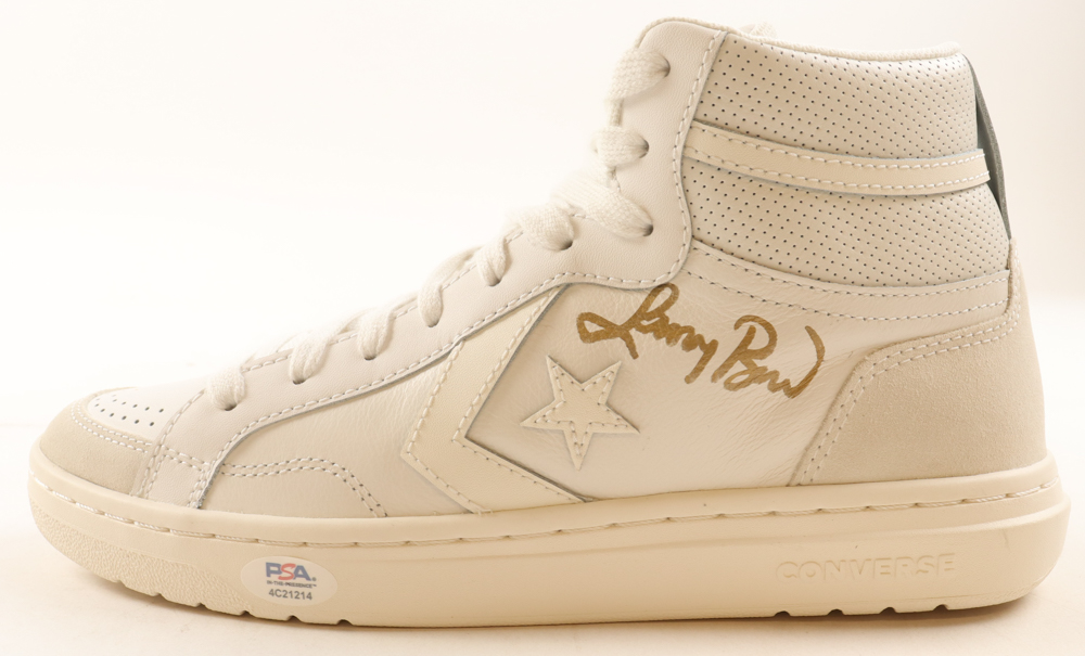 Larry Bird Signed Converse All Star Shoes with Display Case (PSA) at PristineAuction.com Larry Bird Signed Converse All Star Shoes with Display Case (PSA) at PristineAuction.com