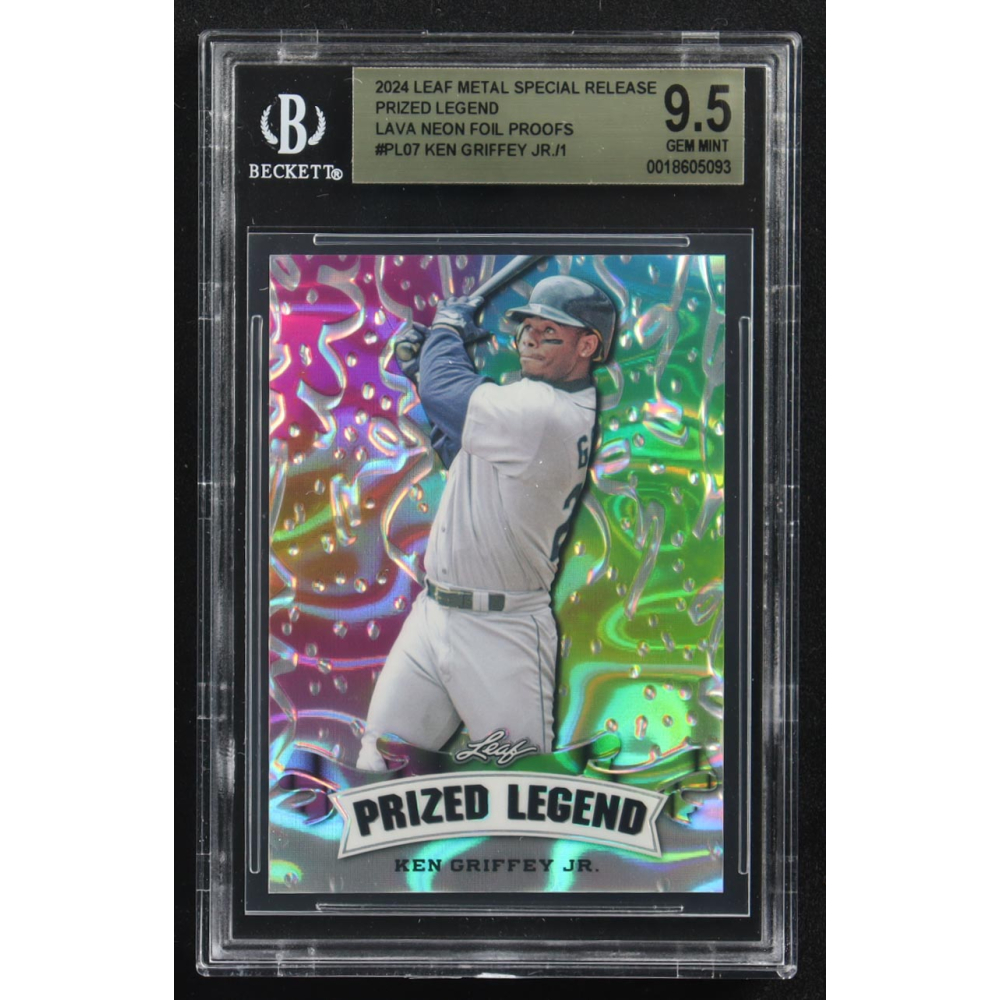 Ken Griffey Jr. 2024 Leaf Metal Special Release Prized Legend Neon Foil Proofs #PL-07 (BGS 9.5) at PristineAuction.com