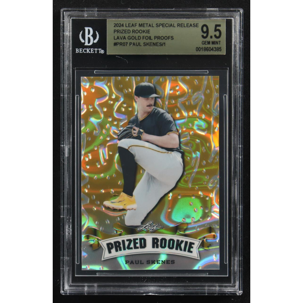 Paul Skenes 2024 Leaf Metal Special Release Prized Rookie Lava Gold Foil Proofs #PR-07 RC (BGS 9.5) at PristineAuction.com