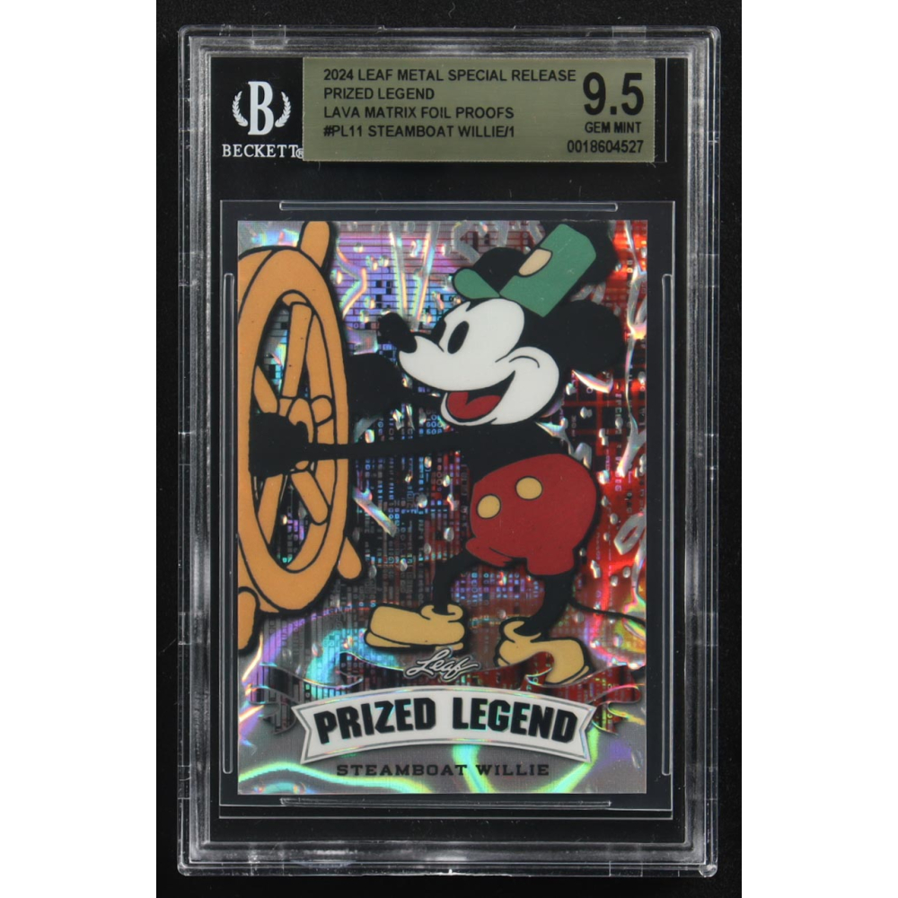Steamboat Willie 2024 Leaf Metal Special Release Prized Legend Lava Martrix Foil Proofs #PL11 (BGS 9.5) at PristineAuction.com
