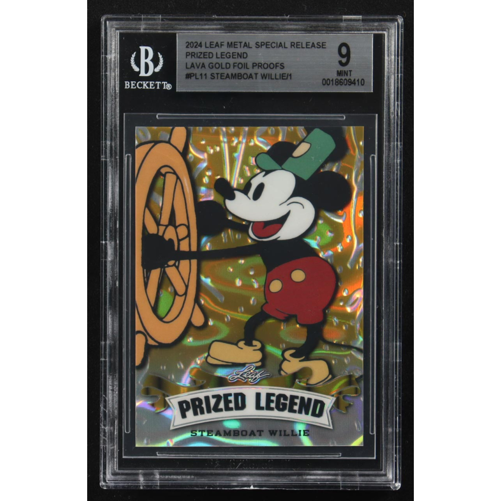 Steamboat Willie 2024 Leaf Metal Special Release Prized Legend Lava Gold Foil Proofs #PL11 (BGS 9) at PristineAuction.com
