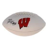 Ron Dayne Signed Wisconsin Badgers Logo Football Inscribed "99 H" (Schwartz) at PristineAuction.com