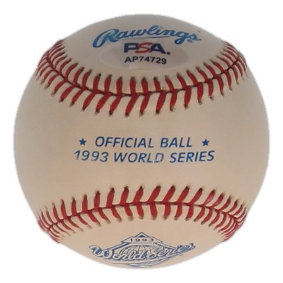 Rickey Henderson Signed Official 1993 World Series Logo Baseball (PSA) at PristineAuction.com Rickey Henderson Signed Official 1993 World Series Logo Baseball (PSA) at PristineAuction.com