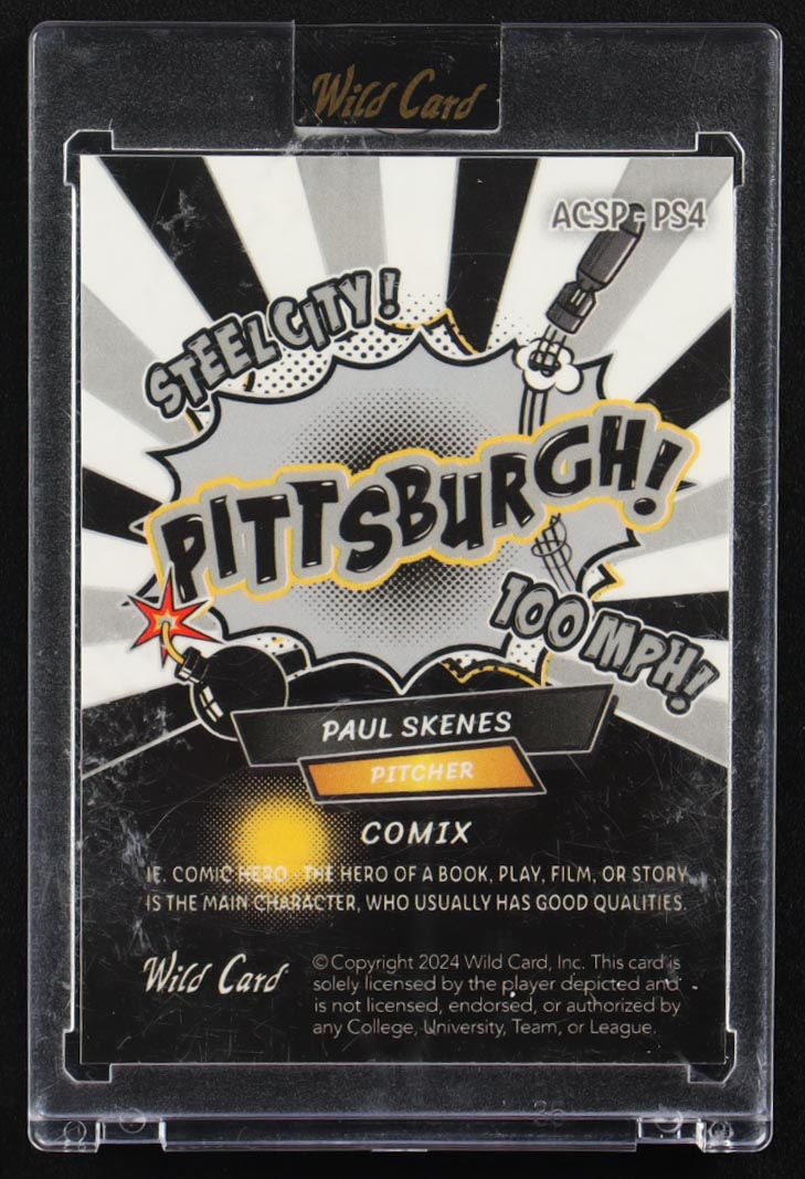 Paul Skenes 2024 Wild Card Alumination Comix PITTSBURGH! Silver Kaleidoscope #ACSP-PS4 #12/20 RC at PristineAuction.com Paul Skenes 2024 Wild Card Alumination Comix PITTSBURGH! Silver Kaleidoscope #ACSP-PS4 #12/20 RC at PristineAuction.com