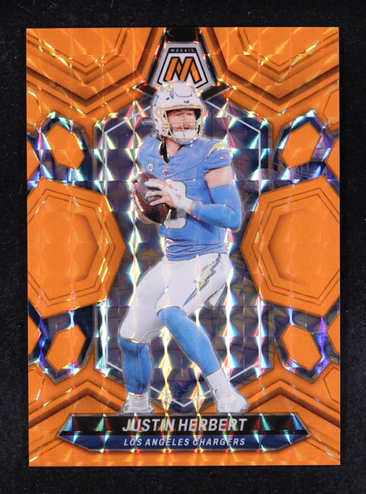 Justin Herbert 2024 Panini Mosaic Mosaic Orange Fluorescent #120 #23/25
