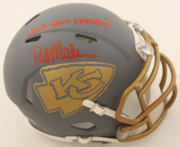 Patrick Mahomes Sr. Signed Chiefs Slate Alternate Speed Mini Helmet Inscribed "Who's Your Daddy?" (Schwartz) at PristineAuction.com