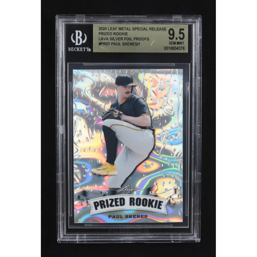 Paul Skenes 2024 Leaf Metal Special Release Prized Rookie Lava Silver Foil Proofs #PR-07 RC #1/1 (BGS 9.5) at PristineAuction.com