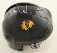 Chris Chelios Signed Blackhawks Mini Helmet Inscribed "HOF 2013" (Schwartz) at PristineAuction.com