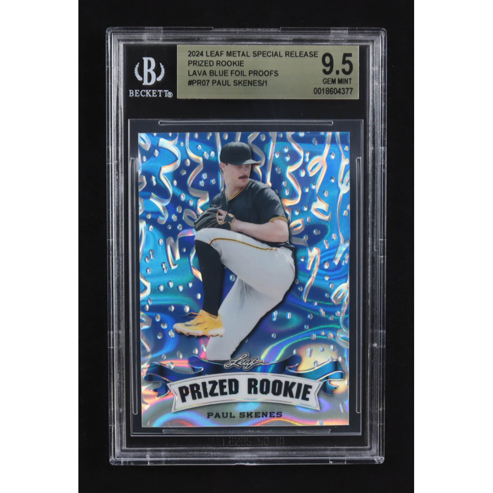 Paul Skenes 2024 Leaf Metal Special Release Prized Rookie Lava Blue Foil Proofs #PR-07 RC #1/1 (BGS 9.5) at PristineAuction.com