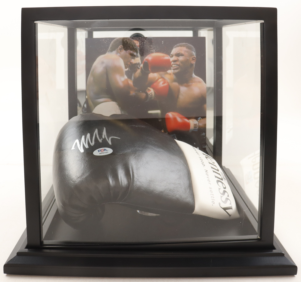 Mike Tyson Signed Hennessy Model Boxing Glove with Display Case (PSA & Tyson) at PristineAuction.com Mike Tyson Signed Hennessy Model Boxing Glove with Display Case (PSA & Tyson) at PristineAuction.com