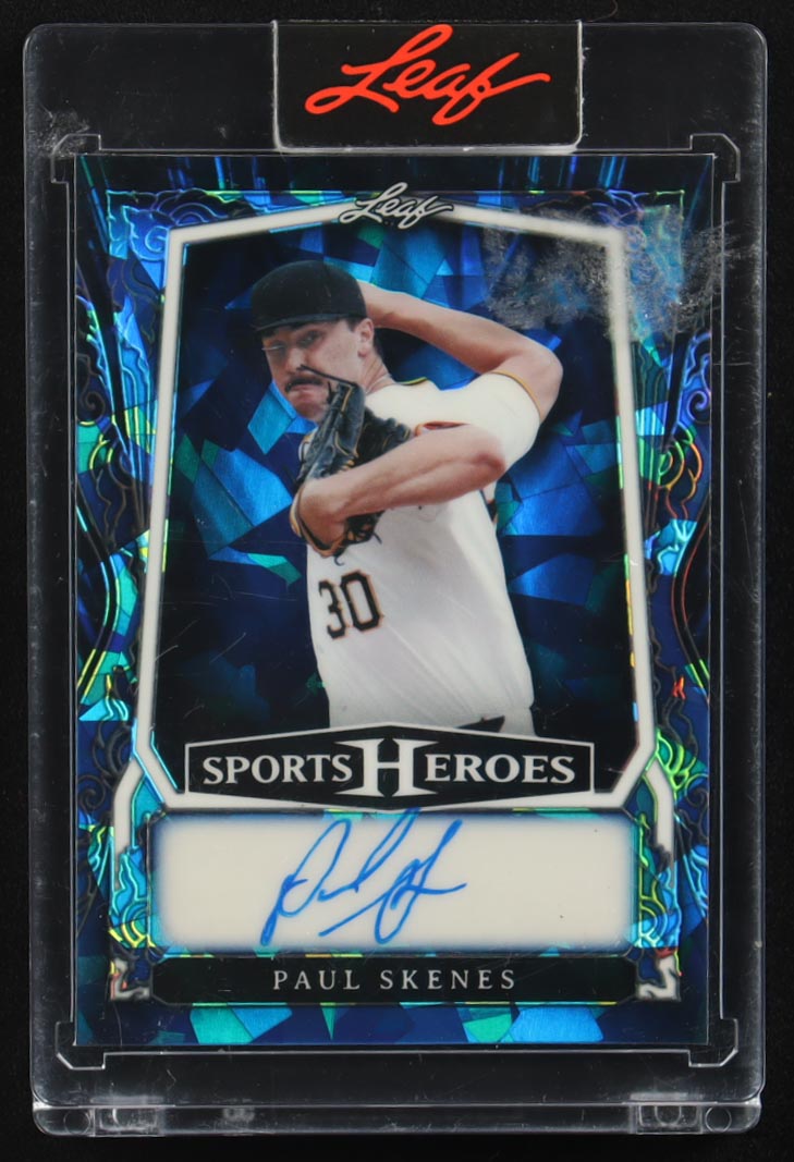 Paul Skenes 2025 Leaf Sports Heroes Autographs Blue Crystal #BAPS1 #3/4 at PristineAuction.com Paul Skenes 2025 Leaf Sports Heroes Autographs Blue Crystal #BAPS1 #3/4 at PristineAuction.com