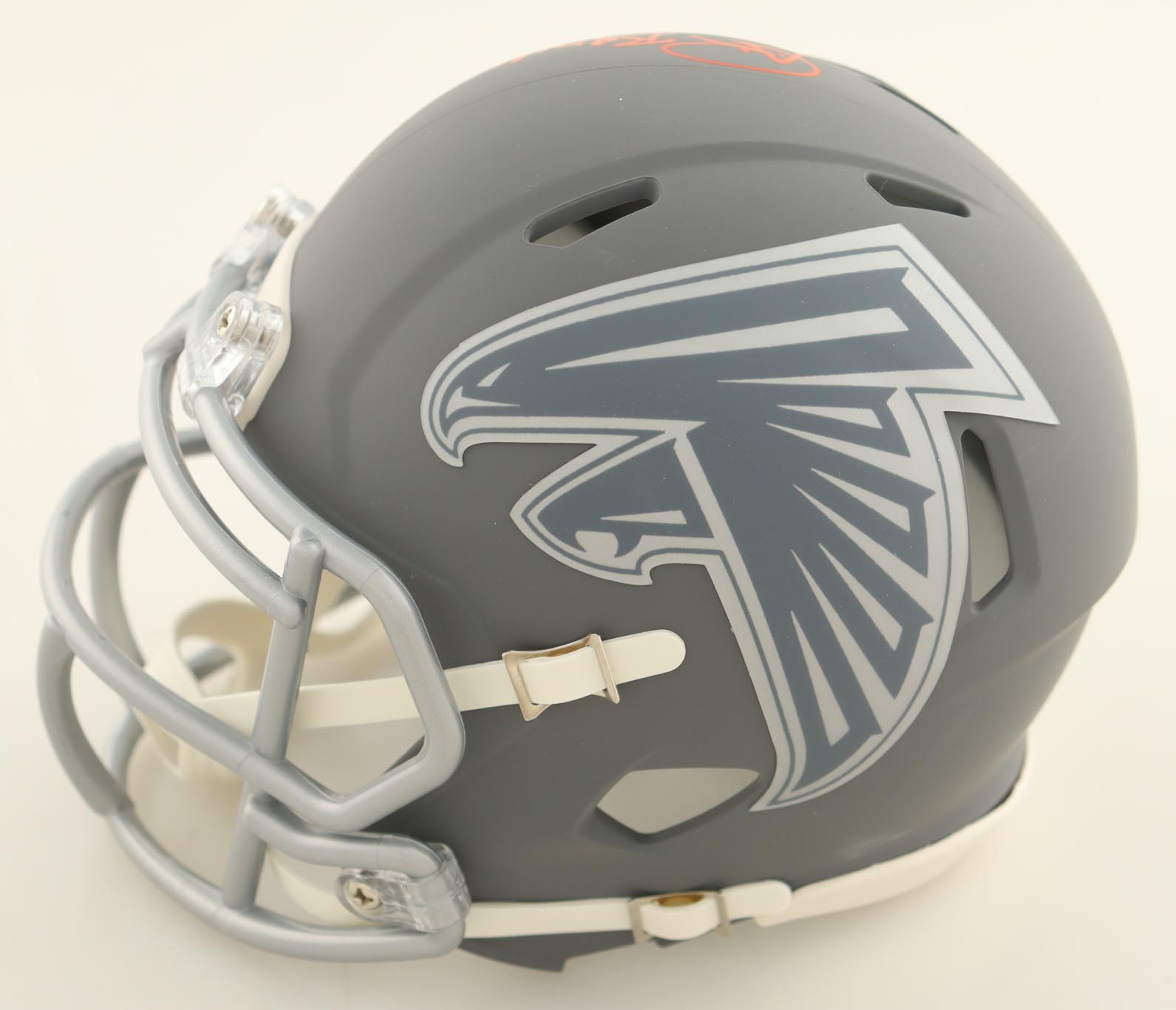 Andre Rison Signed Falcons Slate Alternate Speed Mini Helmet Inscribed "Bad Moon" (Schwartz) at PristineAuction.com Andre Rison Signed Falcons Slate Alternate Speed Mini Helmet Inscribed "Bad Moon" (Schwartz) at PristineAuction.com