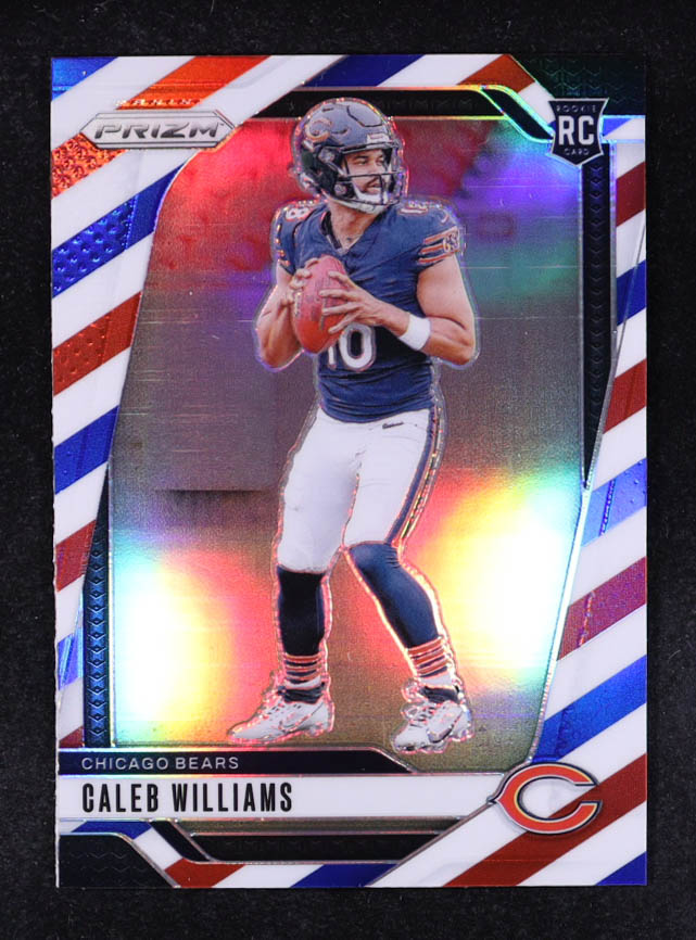 Caleb Williams 2024 Panini Prizm Prizms Red White and Blue #301 RC at PristineAuction.com Caleb Williams 2024 Panini Prizm Prizms Red White and Blue #301 RC at PristineAuction.com