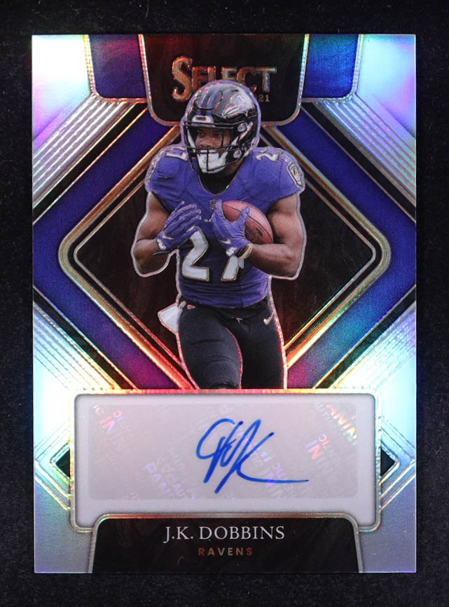 J.K. Dobbins 2021 Select Signatures Prizm #13 #92/99 at PristineAuction.com J.K. Dobbins 2021 Select Signatures Prizm #13 #92/99 at PristineAuction.com