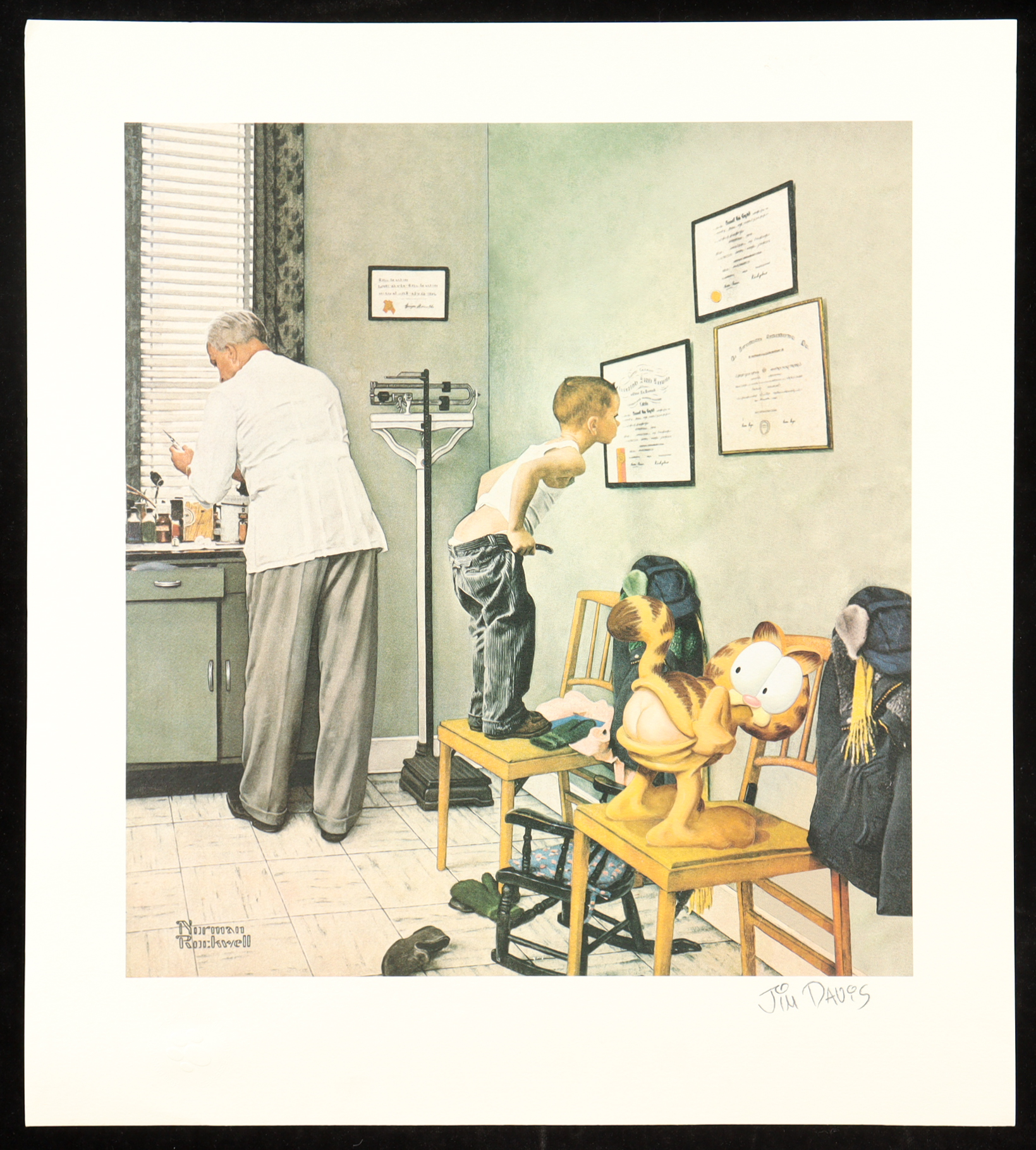 “The Doctor’s Office” Lithograph Signed By The Artist Jim Davis (Davis) at PristineAuction.com “The Doctor’s Office” Lithograph Signed By The Artist Jim Davis (Davis) at PristineAuction.com