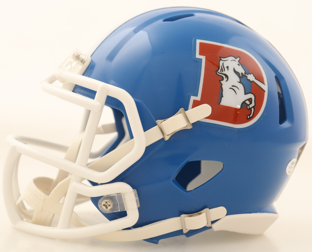 Jake Plummer Signed Broncos Throwback Alternate Speed Mini Helmet Inscribed "Snake" (Schwartz) at PristineAuction.com Jake Plummer Signed Broncos Throwback Alternate Speed Mini Helmet Inscribed "Snake" (Schwartz) at PristineAuction.com