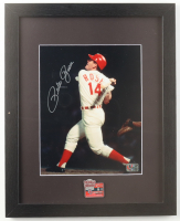 Pete Rose Signed Reds Custom Framed Photo Display With World Series Pin (Fiterman) at PristineAuction.com