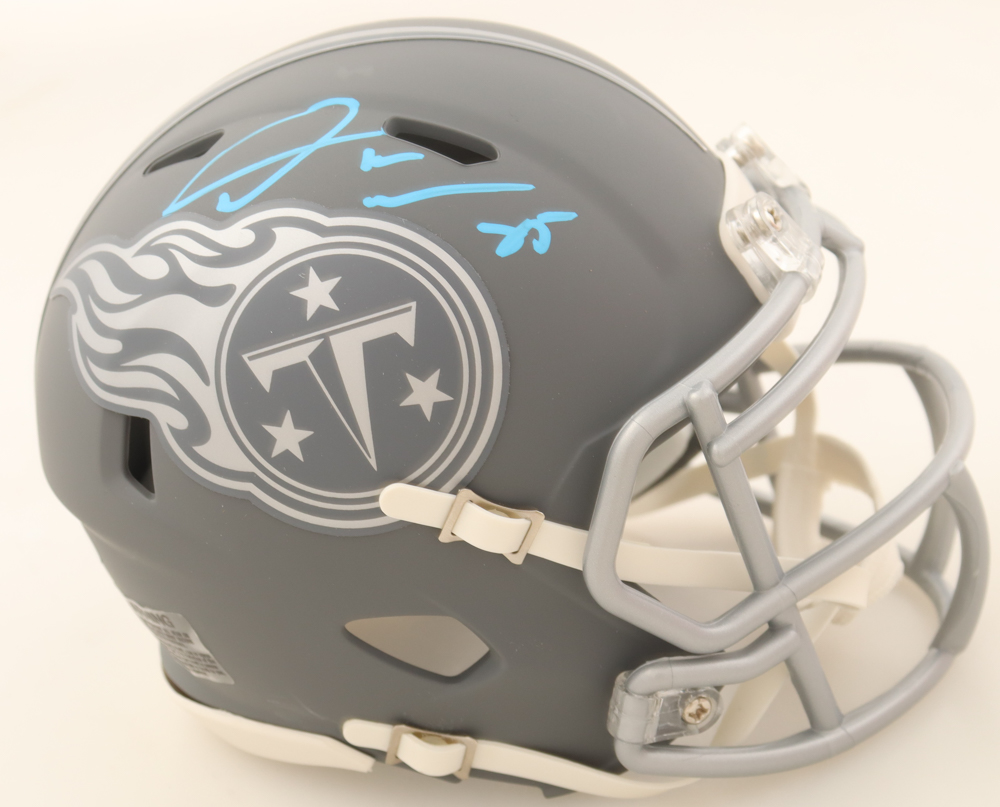Derrick Mason Signed Titans Slate Alternate Speed Mini Helmet (Schwartz) at PristineAuction.com Derrick Mason Signed Titans Slate Alternate Speed Mini Helmet (Schwartz) at PristineAuction.com