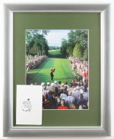 "Tiger Woods On The 18th Tee At The Masters" Custom Framed Photo Display With Augusta National Scorecard at PristineAuction.com