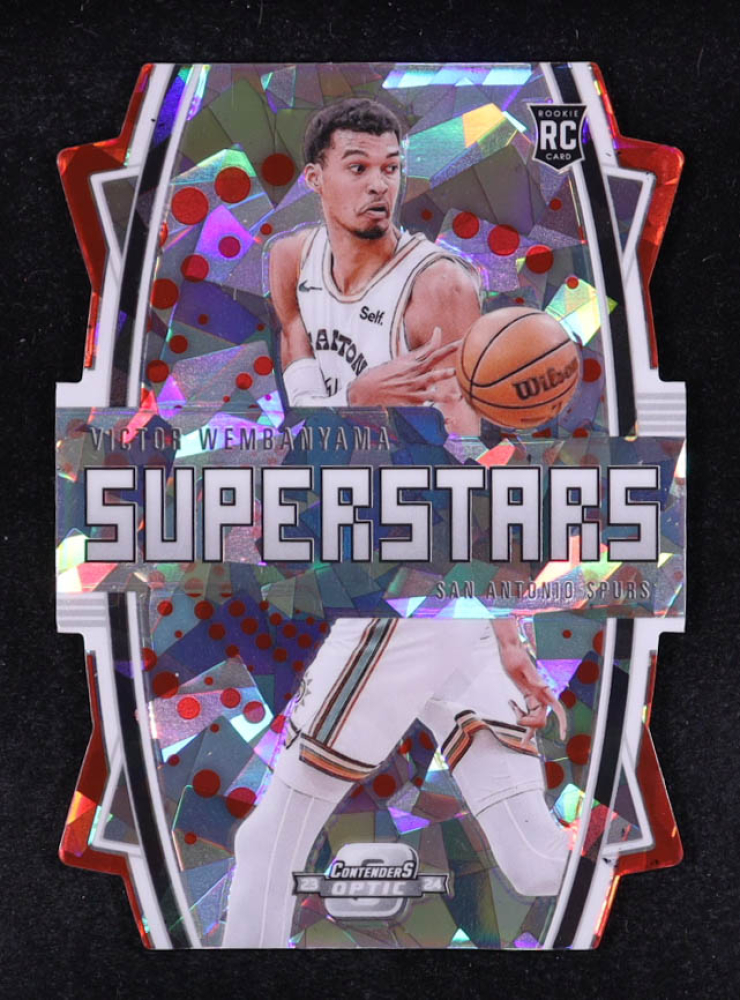 Victor Wembanyama 2023-24 Panini Contenders Optic Superstars Red Cracked Ice #3 RC #037/175