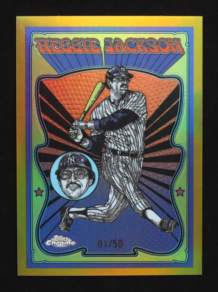 Reggie Jackson 2025 Topps Chrome Ultra Violet All-Stars Gold Refractors #UV14 #1/50 at PristineAuction.com Reggie Jackson 2025 Topps Chrome Ultra Violet All-Stars Gold Refractors #UV14 #1/50 at PristineAuction.com