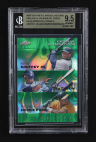 Ken Griffey Jr. / Bo Jackson / Rickey Henderson 2024 Leaf Metal Special Release Exclusive Legends Ed. Triple Lava Green Foil Proofs (BGS 9.5) at PristineAuction.com